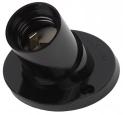 Патрон Е27 настенный, бакелит, черный | Б0043688 | ЭРА