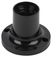 Патрон Е27 потолочный, бакелит, черный (x50) | Б0044083 | ЭРА