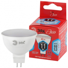 Лампа cветодиодная ECO LED MR16-11W-840-GU5.3 (диод, софит, 11Вт, нейтр, GU5.3) (10/100/4800) | Б0040880 | ЭРА