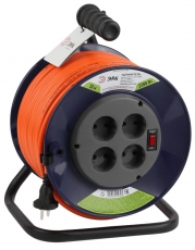 Удлинитель силовой ЭРА RPx-4s-2x1.5-50m на п. катушке б/з 4 гн 50м ПВС 2х1.5 | Б0046831 | ЭРА