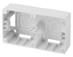 12-6102-01 ЭРА Коробка наклад. монтажа 2 поста, Эра12, белый | Б0043170 | ЭРА