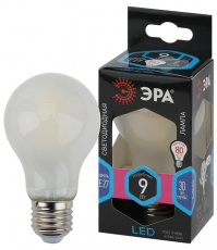 Лампа светодиодная F-LED A60-9W-840-E27 frost (филамент, груша мат., 9Вт, нейтр., Е27) | Б0035034 | ЭРА