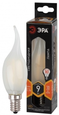 Лампа светодиодная F-LED BXS-9W-827-E14 frost (филамент, свеча на ветру мат., 9Вт, тепл, E14) | Б0047004 | ЭРА