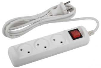 U-3s-1,5m-2x1 Удлин-ль без заземл, с выкл, 3гн, 1,5м, ПВС, 2х1мм2, 10А (20/720) | Б0044049 | ЭРА