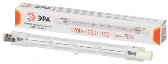 Лампа галогенная линейная J118-150W-R7s-230V (галоген, J118, 150Вт, нейтр, R7s) (10/500/18000) | Б0048493 | ЭРА