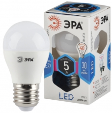 Лампа светодиодная LED 5Вт Е27 220В 4200К smd P45 шар | Б0028488 | ЭРА