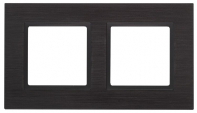 14-5202-05 Электроустановка ЭРА Рамка на 2 поста, металл, Эра Elegance, чёрный+антр | Б0034549 | ЭРА