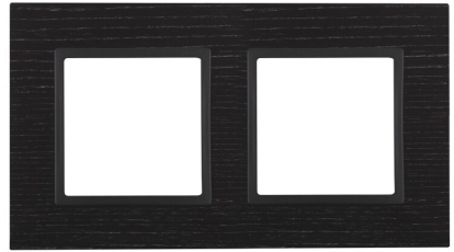 14-5302-05 Электроустановка ЭРА Рамка на 2 поста, дерево, Эра Elegance, чёрн.дерево+антр | Б0034571 | ЭРА