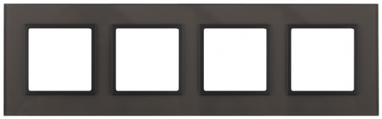 14-5104-32 Электроустановка ЭРА Рамка на 4 поста, стекло, Эра Elegance, серый+антр | Б0034540 | ЭРА