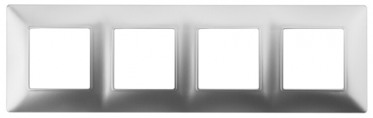 14-5004-03 Электроустановка ЭРА Рамка на 4 поста, Эра Elegance, алюминий | Б0034401 | ЭРА