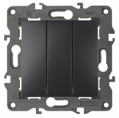 14-1107-05 Электроустановка ЭРА Выключатель тройной, 10АХ-250В, IP20, Эра Elegance, антрацит | Б0034254 | ЭРА
