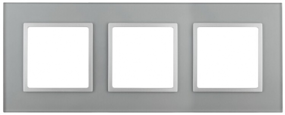 14-5103-03 Электроустановка ЭРА Рамка на 3 поста, стекло, Эра Elegance, алюминий+алюм | Б0034508 | ЭРА