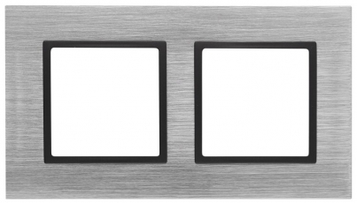 14-5202-41 Электроустановка ЭРА Рамка на 2 поста, металл, Эра Elegance, сталь+антр | Б0034551 | ЭРА