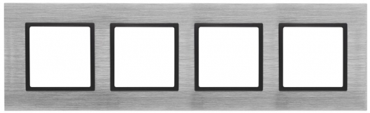 14-5204-41 Электроустановка ЭРА Рамка на 4 поста, металл, Эра Elegance, сталь+антр | Б0034563 | ЭРА