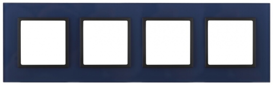 14-5104-29 Электроустановка ЭРА Рамка на 4 поста, стекло, Эра Elegance, синий+антр | Б0034537 | ЭРА