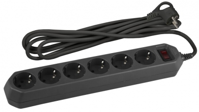 Сетевой фильтр USF-6es-1,5m-B-BOX Сет.фильтр базовая защита, с/з, с выкл, 6гн, 1,5м, ПВС, | Б0037261 | ЭРА