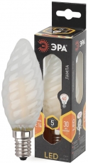Лампа светодиодная F-LED BTW-5W-827-E14 frost Лампы СВЕТОДИОДНЫЕ F-LED ЭРА (филамент, свеча витая мат., 5Вт, тепл, E14) | Б0027937 | ЭРА