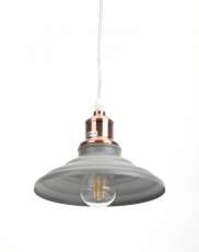 Светильник подвесной PL4 GR/RC металл, E27, max 60W, d203 мм, шагрень серый/медь | Б0037449 | ЭРА
