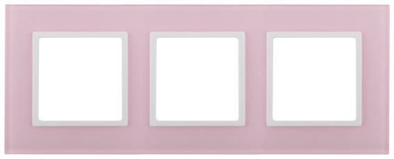 14-5103-30 Электроустановка ЭРА Рамка на 3 поста, стекло, Эра Elegance, розовый+бел | Б0034520 | ЭРА