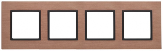 14-5204-14 Электроустановка ЭРА Рамка на 4 поста, металл, Эра Elegance, медь+антр | Б0034562 | ЭРА