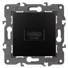 14-3114-05 Электроустановка ЭРА Розетка HDMI, IP20, Эра Elegance, антрацит | Б0034336 | ЭРА