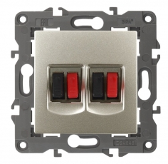 14-3112-04 Электроустановка ЭРА Розетка аудио двойная, IP20, Эра Elegance, шампань | Б0034329 | ЭРА