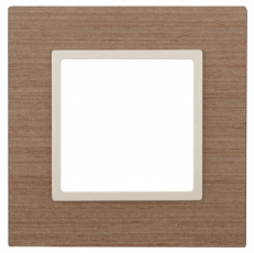 14-5301-07 Электроустановка ЭРА Рамка на 1 пост, дерево, Эра Elegance, ясень+сл.кость | Б0034566 | ЭРА