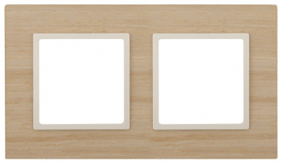 14-5302-11 Электроустановка ЭРА Рамка на 2 поста, дерево, Эра Elegance, клён+сл.кость | Б0034576 | ЭРА