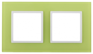 14-5102-26 Электроустановка ЭРА Рамка на 2 поста, стекло, Эра Elegance, лайм+бел | Б0034498 | ЭРА