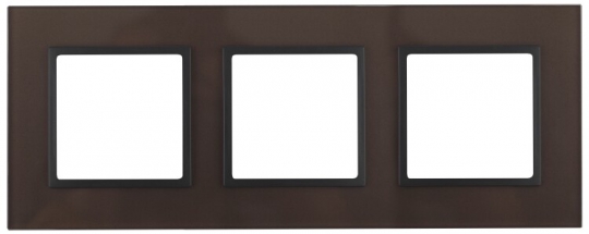 14-5103-13 Электроустановка ЭРА Рамка на 3 поста, стекло, Эра Elegance, бронза+антр | Б0034511 | ЭРА