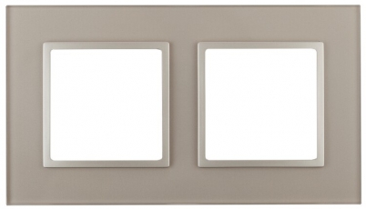 14-5102-04 Электроустановка ЭРА Рамка на 2 поста, стекло, Эра Elegance, шампань+шамп | Б0034491 | ЭРА