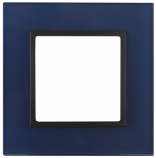 14-5101-29 Электроустановка ЭРА Рамка на 1 пост, стекло, Эра Elegance, синий+антр | Б0034483 | ЭРА