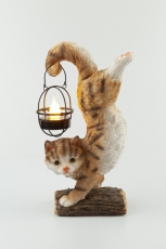 Садовый светильник Кот Акробат ERASF22-01 на солнечной батарее, полистоун, 37 см | Б0053352 | ЭРА