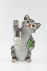 Садовый светильник Умный кот ERASF22-10 на солнечной батарее, полистоун, 28 см | Б0053355 | ЭРА