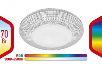 Светильник светодиодный декоративный бытовой Классик с ДУ SPB-6-70-RC Metz RGB с пультом ДУ, 70Вт 3400-5500К | Б0051101 | ЭРА