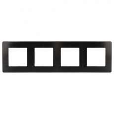 Рамка для розеток и выключателей серия 12 12-5104-06 на 4 поста, сатин, чёрный | Б0052534 | ЭРА