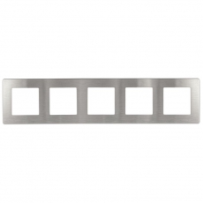 Рамка для розеток и выключателей серия 12 12-5105-03 на 5 постов, сатин, алюминий | Б0052541 | ЭРА