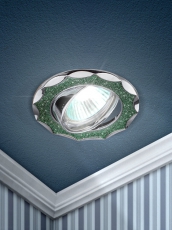 Светильник точечный встраиваемый под лампу DK17 50Вт MR16 хром/зеленый | C0043754 | ЭРА