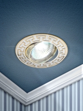 Светильник точечный встраиваемый под лампу KL28 А 50Вт MR16 серебро/золото литой | C0043724 | ЭРА