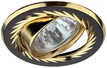 Светильник точечный встраиваемый под лампу KL6A 50Вт MR16 черный металл/золото литой | C0043675 | ЭРА