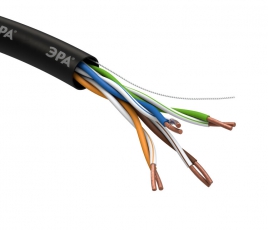 ЭРА Кабель витая пара U/UTP 4x2x24 AWG Cat5e CU PE OUTDOOR 305м | Б0044431 | ЭРА