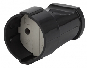 Rx1-B ЭРА Розетка кабельная б/з прямая 10A черная (24/384/4608) | Б0039681 | ЭРА