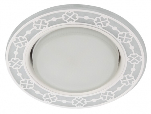 Светильник точечный встраиваемый DK LD28 WH/WH декор cо светодиодной подсветкой GX53, белый/белый | Б0037391 | ЭРА