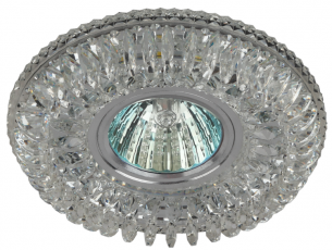 Светильник точечный декоративный DK LD34 SL/WH /1 cо светодиодной подсветкой MR16, прозрачный (40/960) | Б0048933 | ЭРА