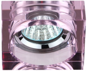 Светильник точечный декоративный DK37 CH/PK квадрат малый 