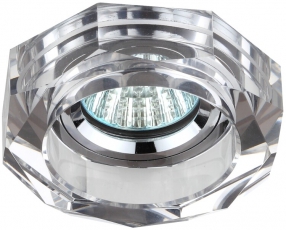 Светильник светодиодный DK6 CH/SL декор стекло объемный многогранник MR1612V/220V 50W GU53 хром/зеркальн | C0045756 | ЭРА