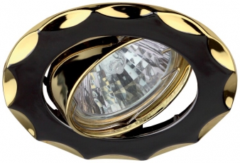 Светильник точечный встраиваемый под лампу KL12A 50Вт MR16 черный металл/золото литой | C0043689 | ЭРА