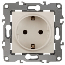 Розетка 12-2001-02 2P+E Schuko, 16АХ-250В, без м.лапок, слоновая кость (10/100/2400) |Б0014682 | ЭРА