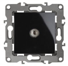 Розетка TV 12-3101-06 одиночная, чёрный (10/100/2500) |Б0014710 | ЭРА