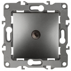 Розетка TV 12-3102-12 проходная, графит (10/100/3200) |Б0027437 | ЭРА